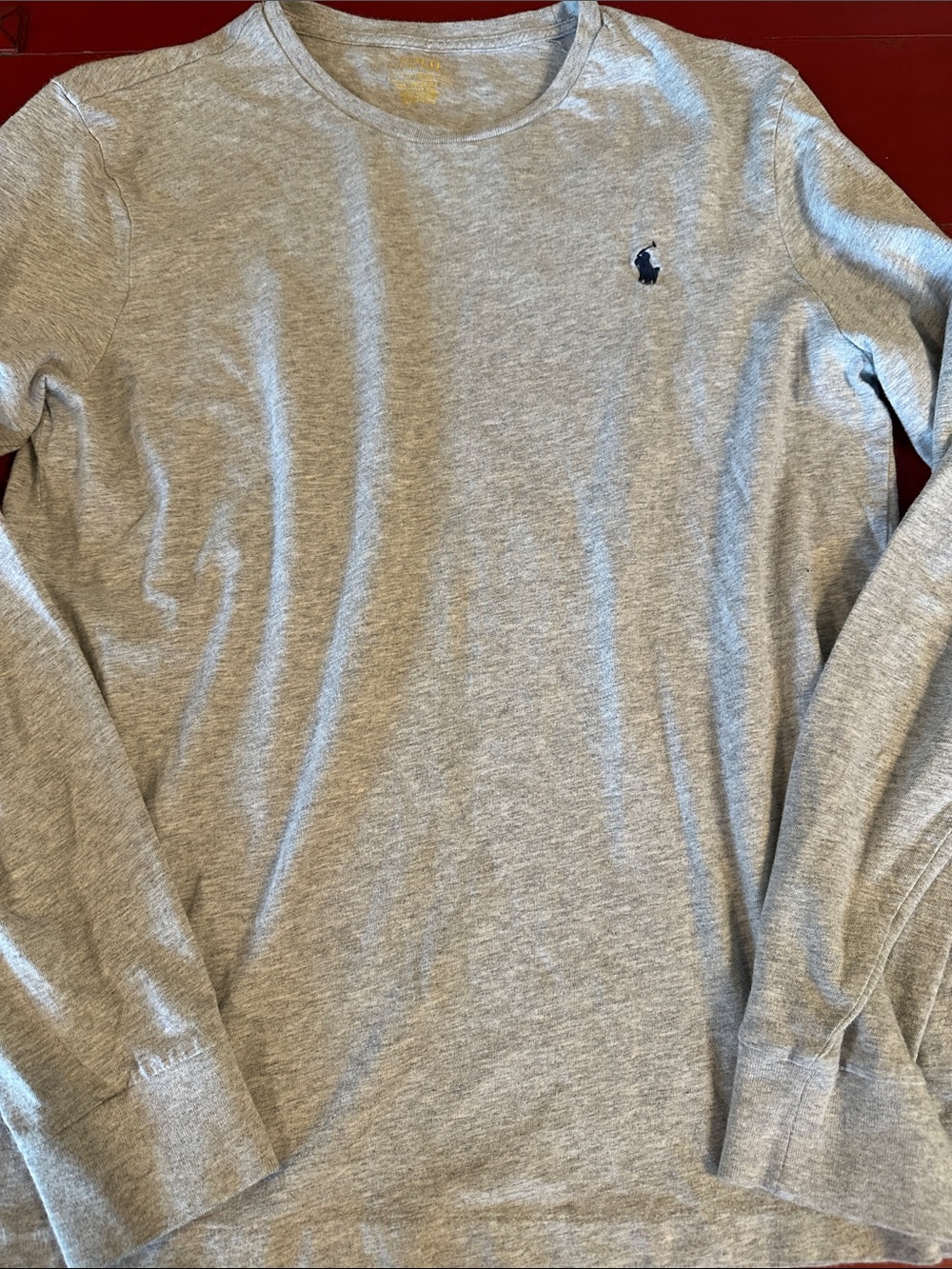 Polo by Ralph Lauren Heather Gray Crewneck Tee with Yellow Label medium